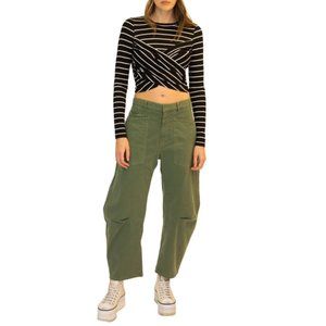 Nili Lotan Olive Green Cropped Ankle Pants